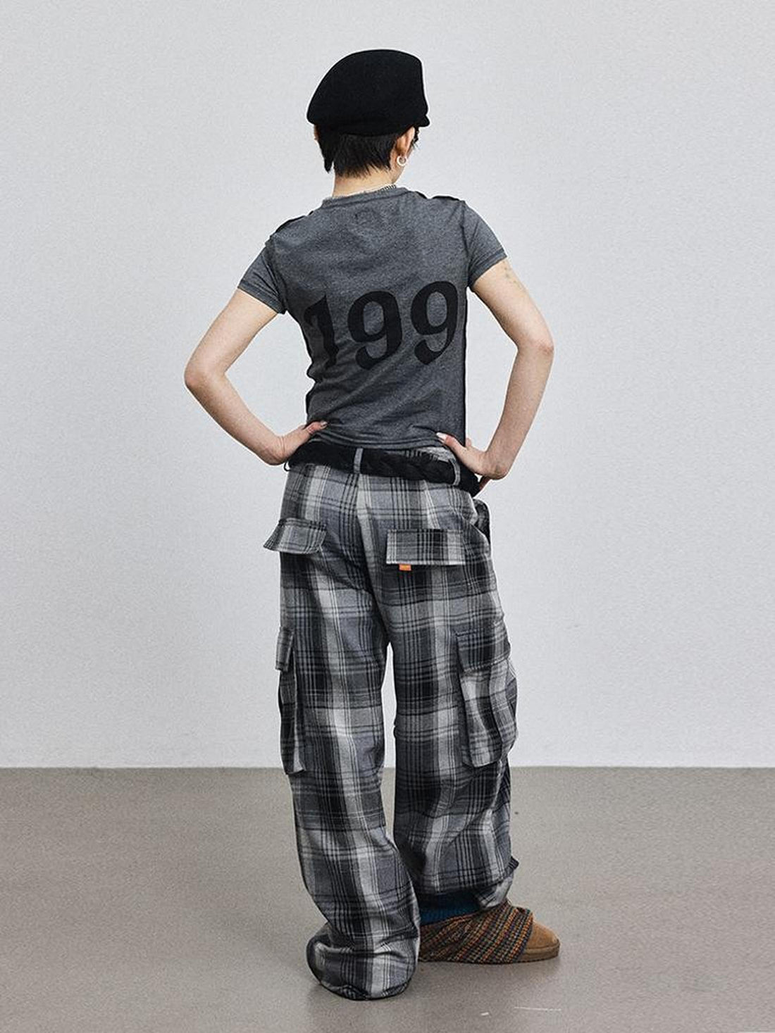 Achihara Fiona Cropped Tee Shameless Inspired Summer Top V-Neck T-Shirt Long-Sleeve