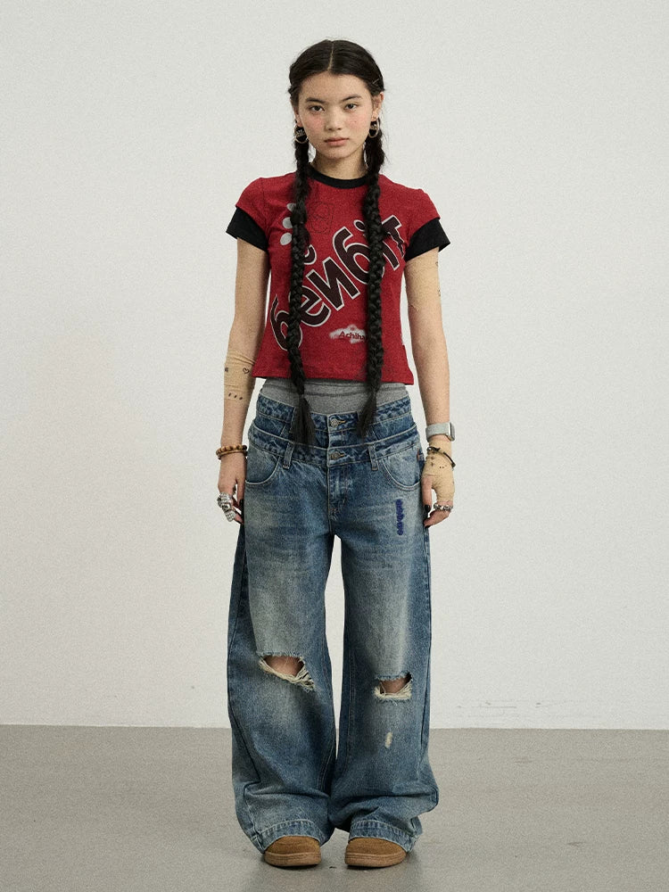 Achihara Gemini Cotton Tee With Kazakh Print-1