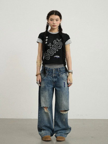 Gemini Cotton Tee With Kazakh Print