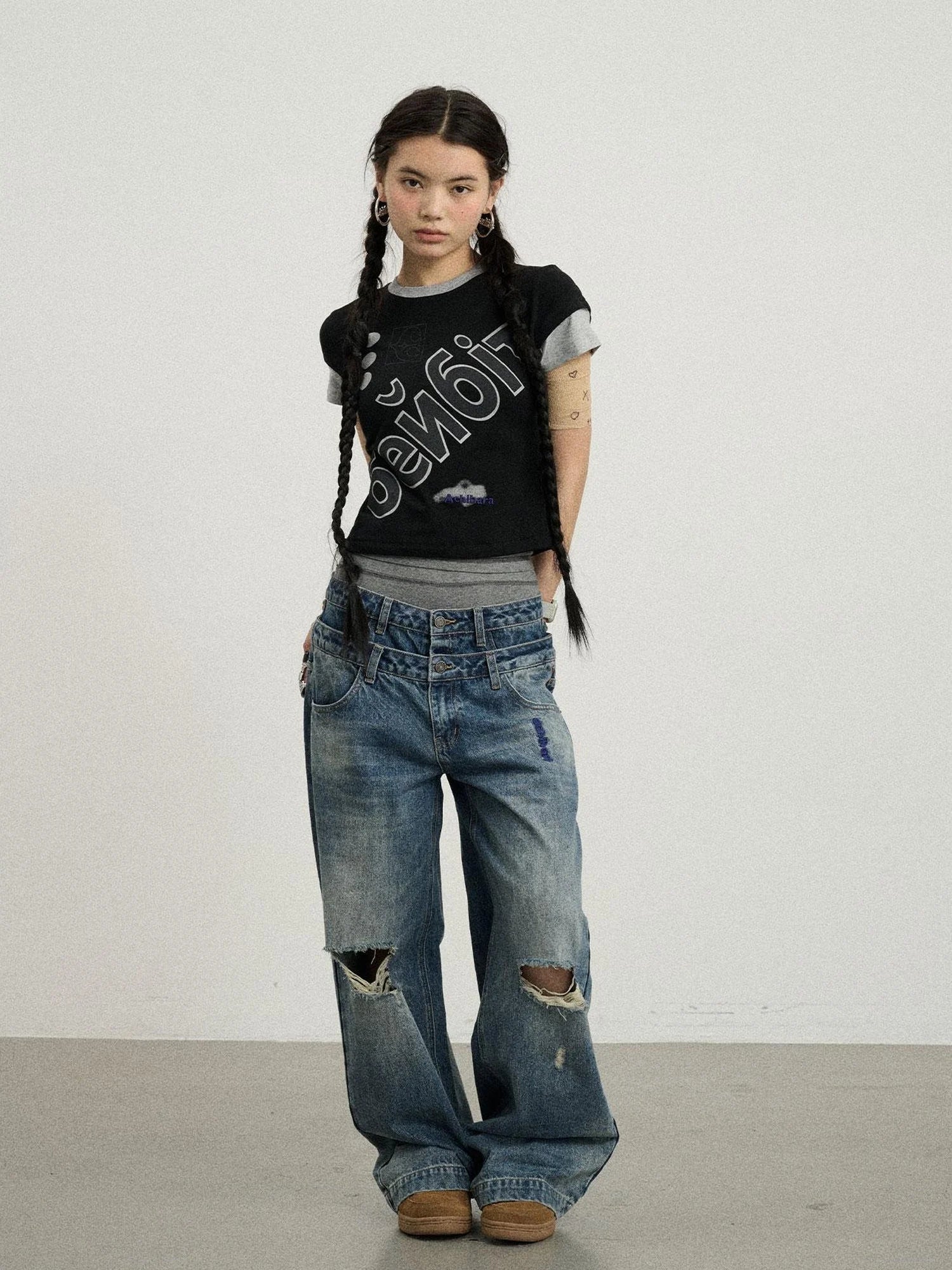 Gemini Cotton Tee With Kazakh Print