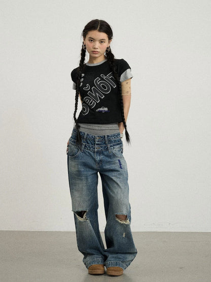 Gemini Cotton Tee With Kazakh Print