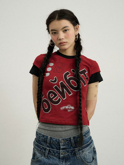 Achihara Gemini Cotton Tee With Kazakh Print-4