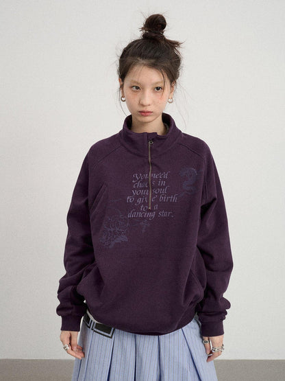 Achihara Genesis Coastal Dragon Print Sweatshirt
