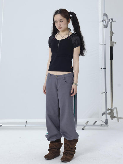 Achihara Gorpcore Y2K Zip Up Cropped Hoodie