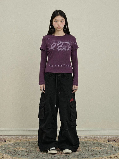 Gray Print Short Sleeve T-Shirt Unisex