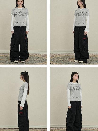 Update Achihara Gray Print Short Sleeve T-Shirt Unisex