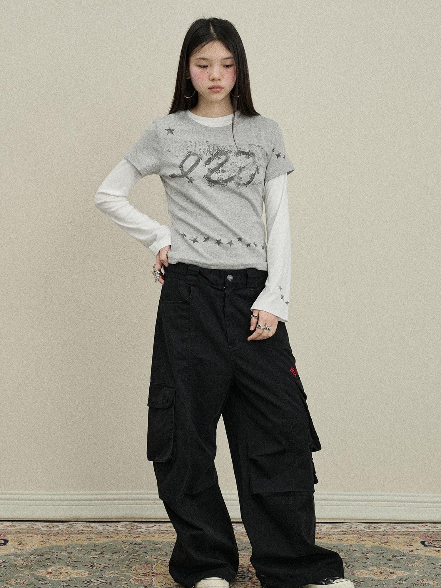 Update Achihara Gray Print Short Sleeve T-Shirt Unisex