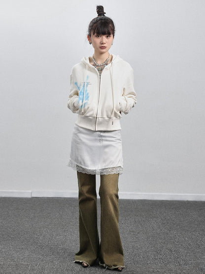 Achihara Green Denim Flare Pants For Summer &amp; Fall