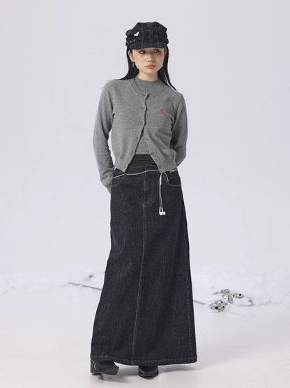 Achihara Grey Knit Vest &amp; Cardigan Set-1
