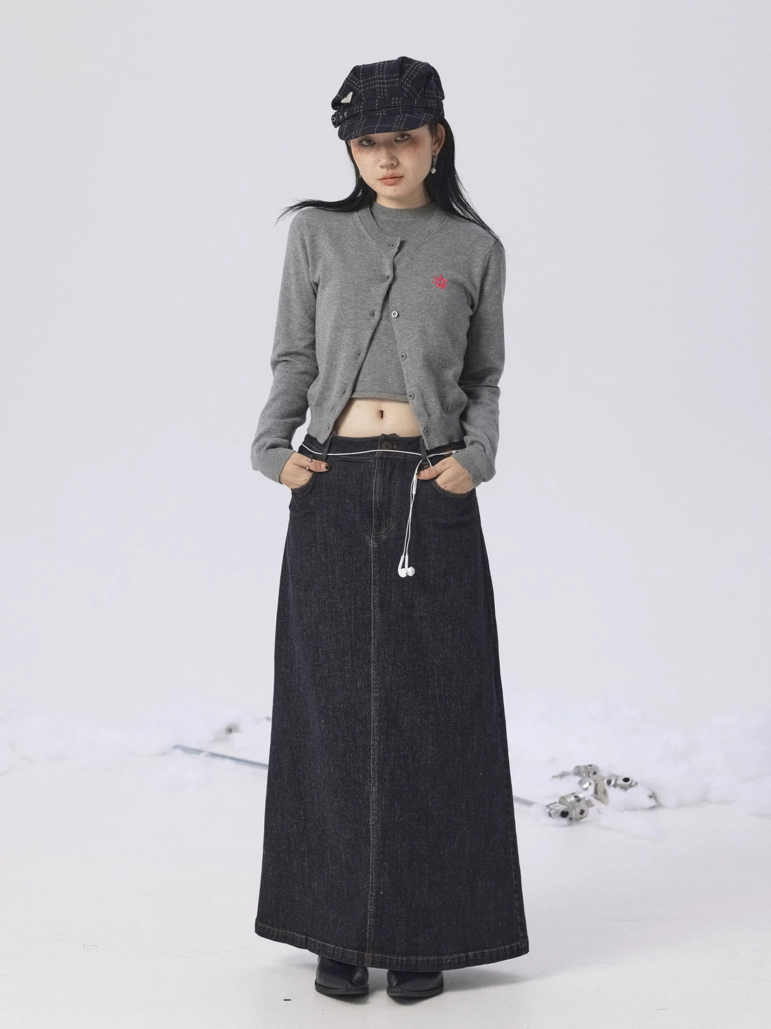 Achihara Grey Knit Vest &amp; Cardigan Set-2