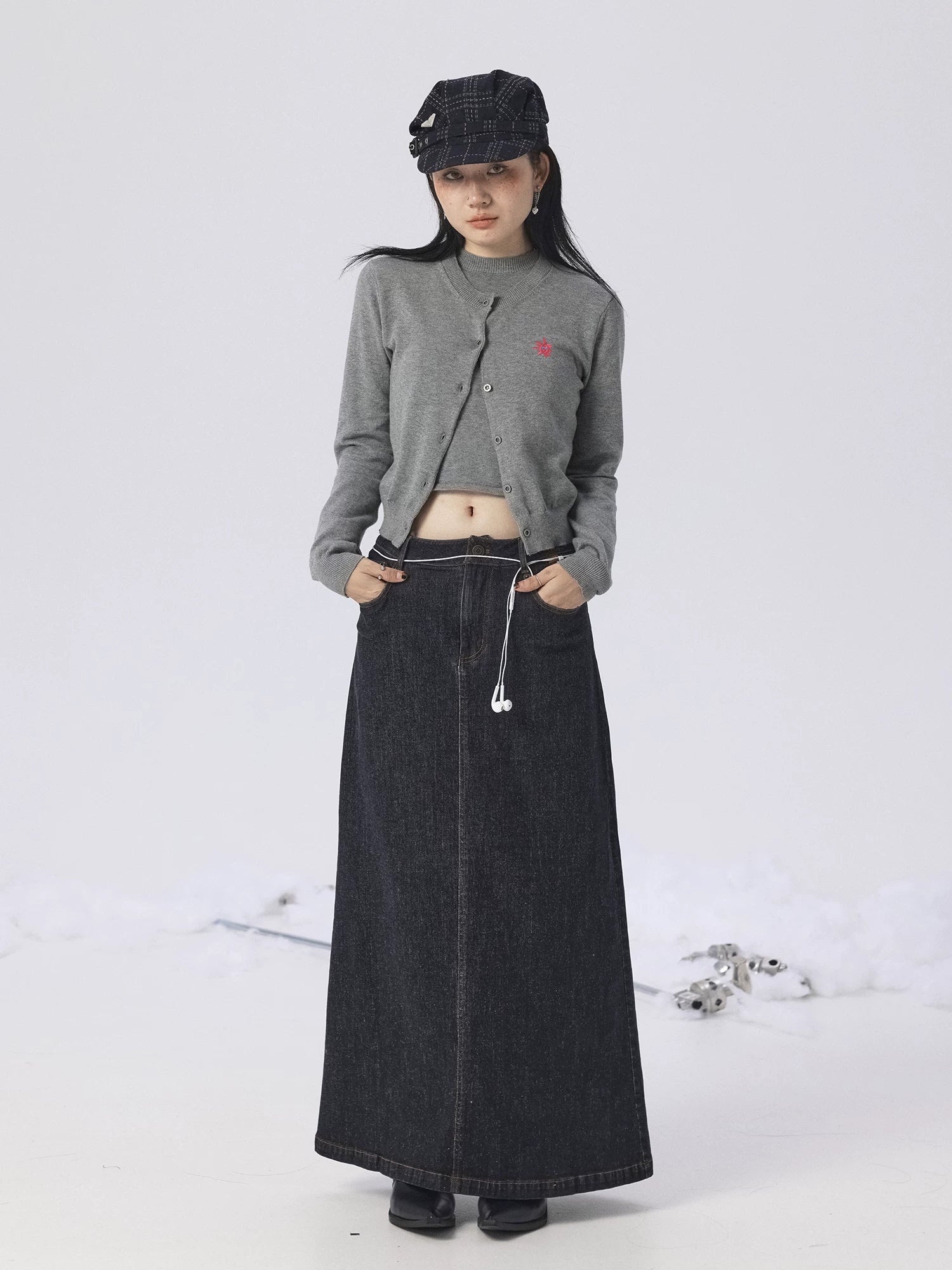 Achihara Grey Knit Vest &amp; Cardigan Set-2
