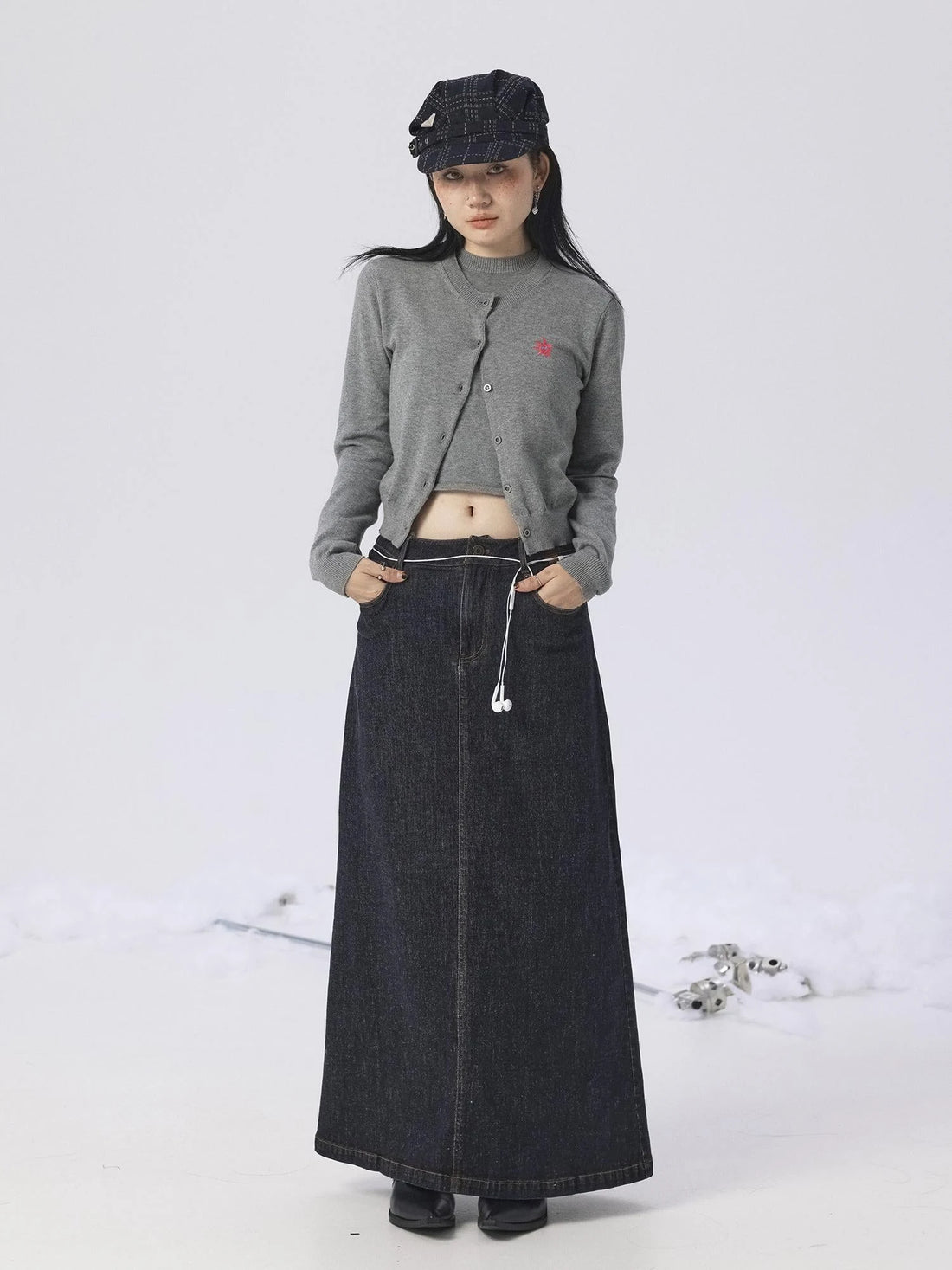 Grey Knit Vest &amp; Cardigan Set