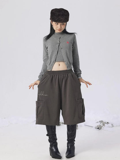 Grey Knit Vest &amp; Cardigan Set