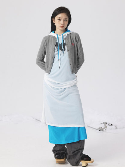 Achihara Grey Knit Vest &amp; Cardigan Set
