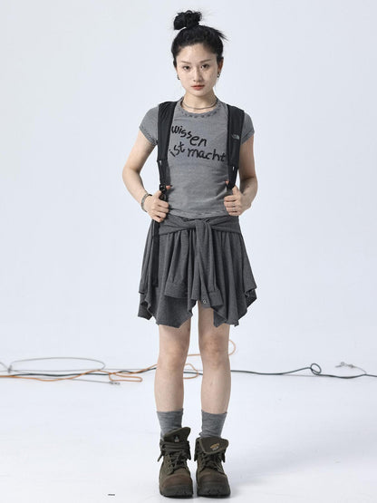 Achihara Handkerchief Hem Wrap Skirt