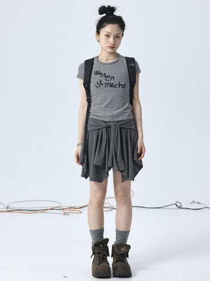 Achihara Handkerchief Hem Wrap Skirt