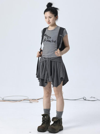 Achihara Handkerchief Hem Wrap Skirt