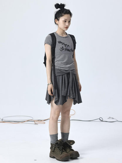 Achihara Handkerchief Hem Wrap Skirt