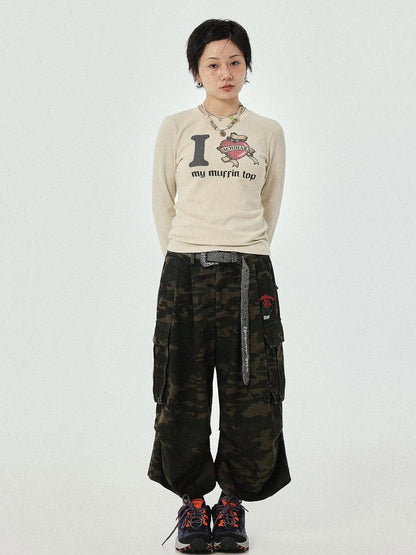 I Love My Muffin Top T-Shirt With 3D Heart Print
