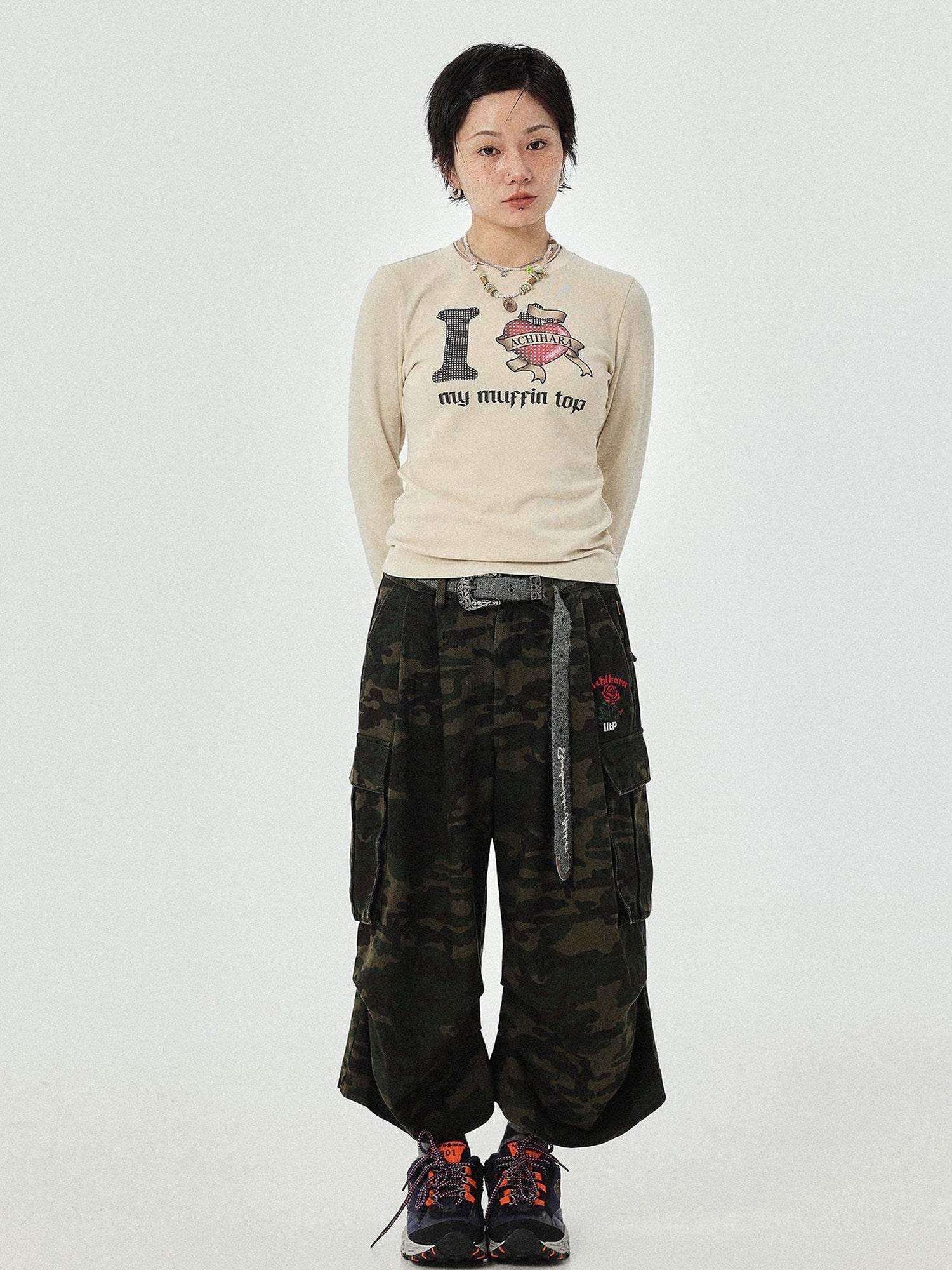 Achihara I Love My Muffin Top T-Shirt With 3D Heart Print