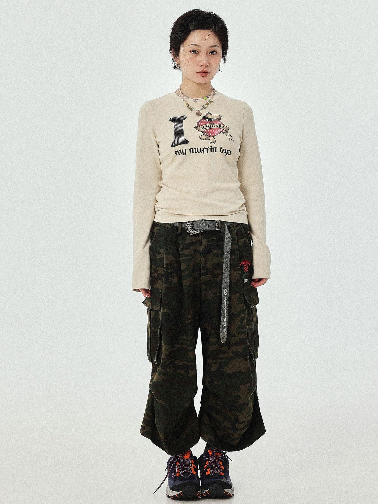 Achihara I Love My Muffin Top T-Shirt With 3D Heart Print