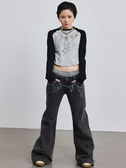 Achihara Icarus Sleeve Graphic Tee Unisex Top