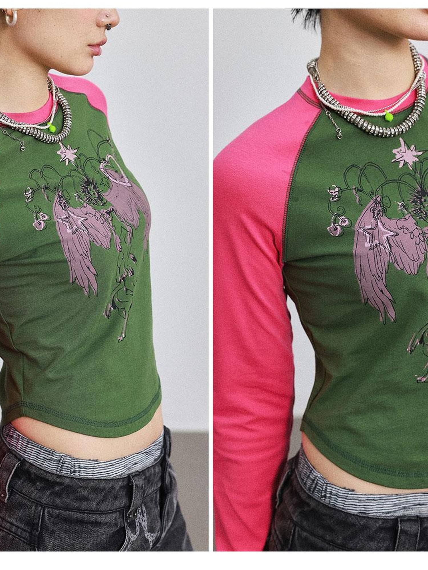 Achihara Icarus Sleeve Graphic Tee Unisex Top
