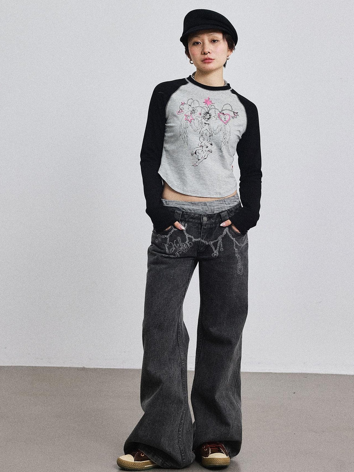 Achihara Icarus Sleeve Graphic Tee Unisex Top