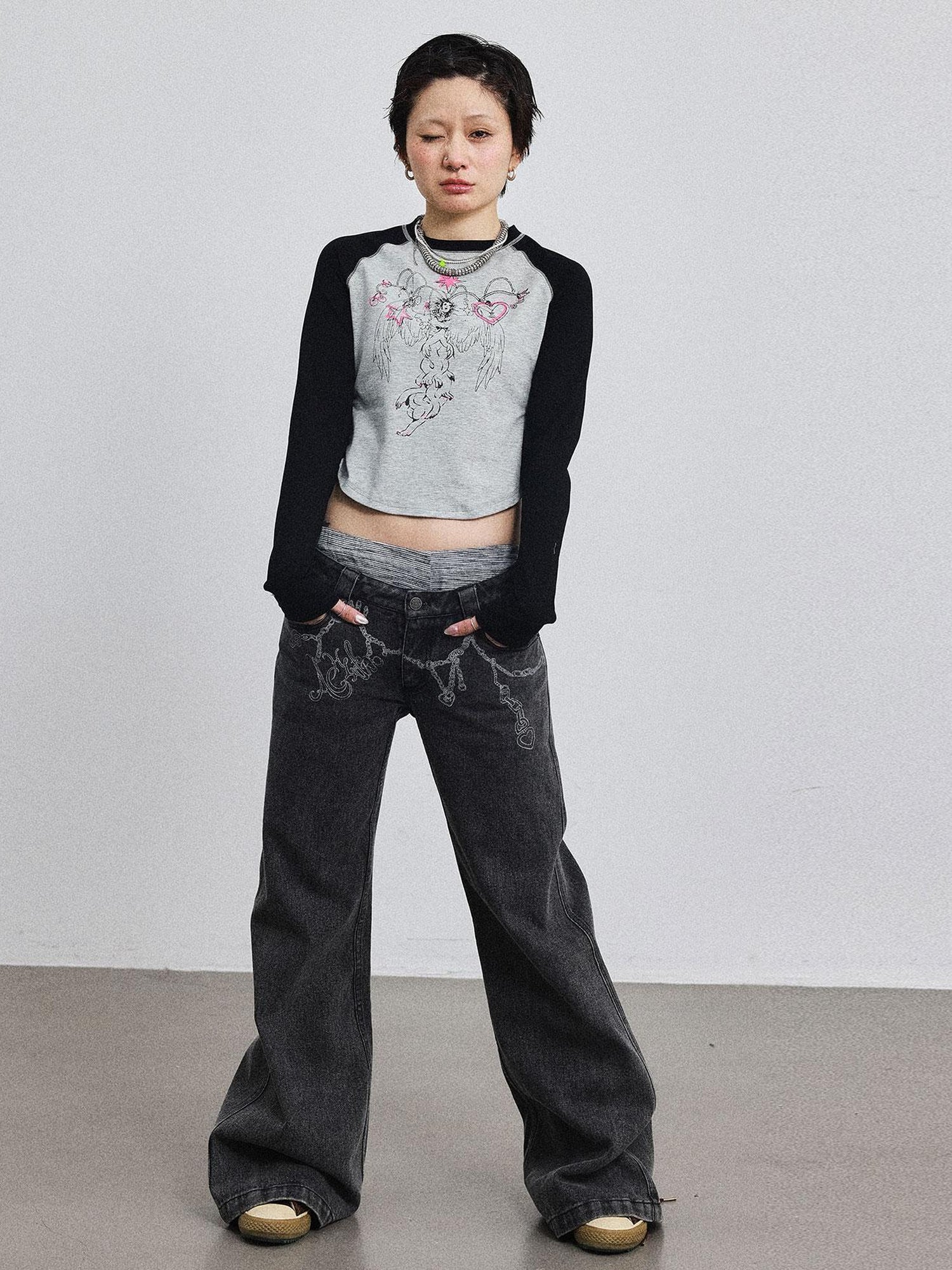 Achihara Icarus Sleeve Graphic Tee Unisex Top