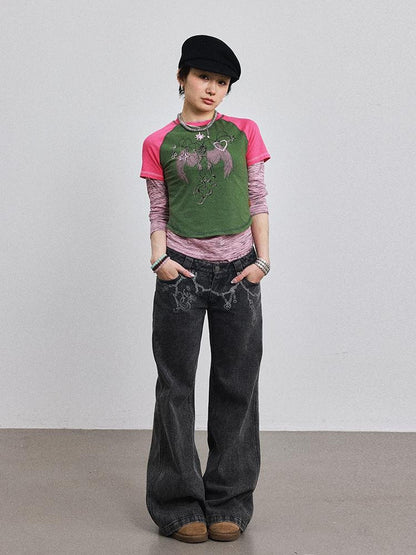 Achihara Icarus Sleeve Tee Sun Sea Colorblock