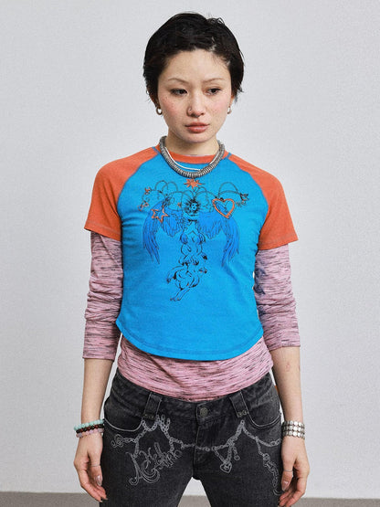 Achihara Icarus Sleeve Tee Sun Sea Colorblock