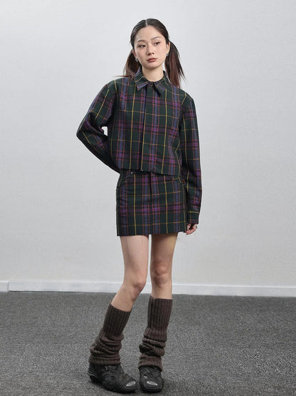 Imagine Inspired Grid Shirt &amp; Pencil Skirt Set