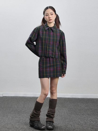Achihara Imagine Inspired Grid Shirt &amp; Pencil Skirt Set