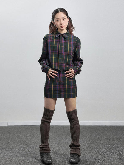Imagine Inspired Grid Shirt &amp; Pencil Skirt Set