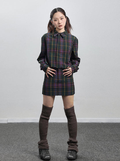 Achihara Imagine Inspired Grid Shirt &amp; Pencil Skirt Set
