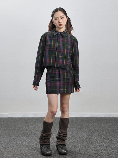 Imagine Inspired Grid Shirt &amp; Pencil Skirt Set