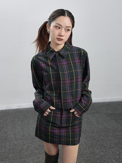 Imagine Inspired Grid Shirt &amp; Pencil Skirt Set
