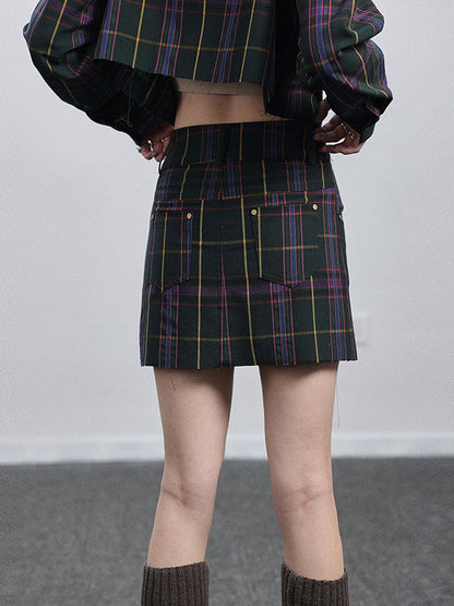 Achihara Imagine Inspired Grid Shirt &amp; Pencil Skirt Set