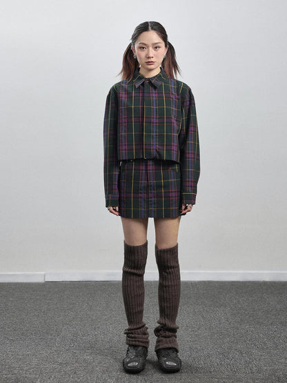Achihara Imagine Inspired Grid Shirt &amp; Pencil Skirt Set