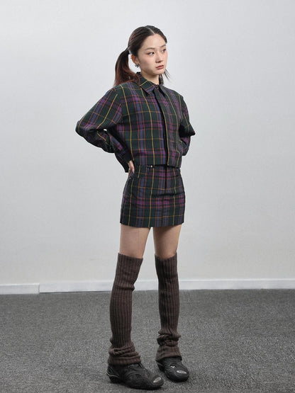 Imagine Inspired Grid Shirt &amp; Pencil Skirt Set