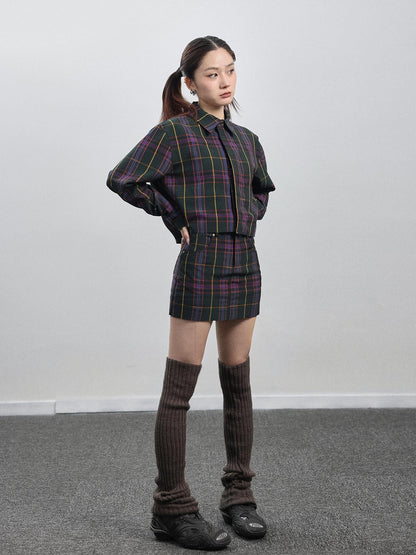 Achihara Imagine Inspired Grid Shirt &amp; Pencil Skirt Set