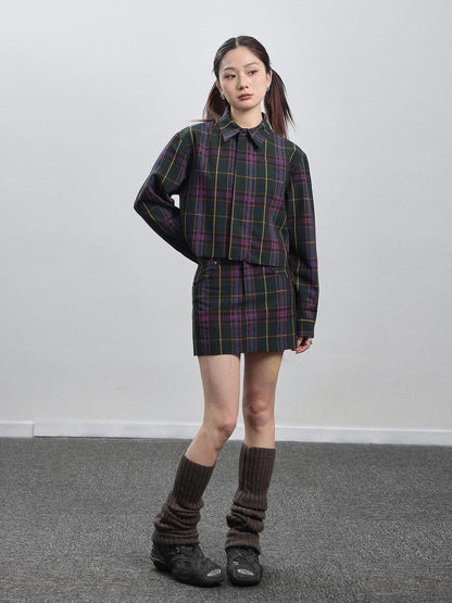 Achihara Imagine Inspired Grid Shirt &amp; Pencil Skirt Set