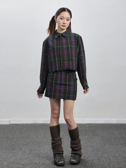 Imagine Inspired Grid Shirt &amp; Pencil Skirt Set