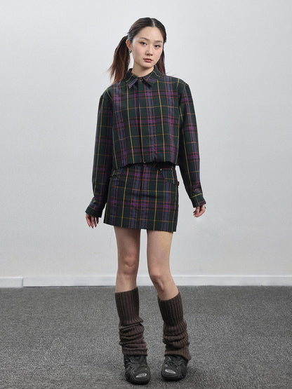 Achihara Imagine Inspired Grid Shirt &amp; Pencil Skirt Set