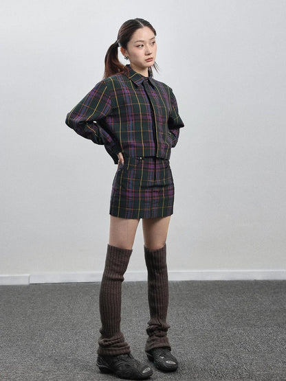 Imagine Inspired Grid Shirt &amp; Pencil Skirt Set