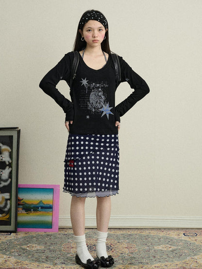 Achihara Jammy Dot A Line Skirt