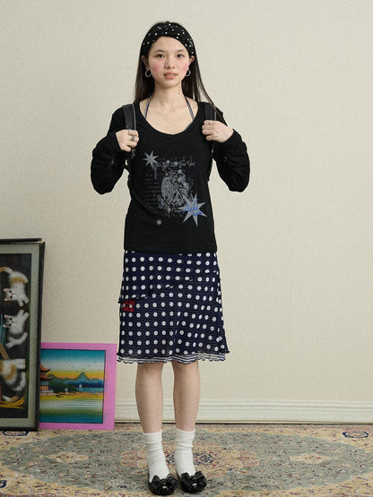 Achihara Jammy Dot A Line Skirt