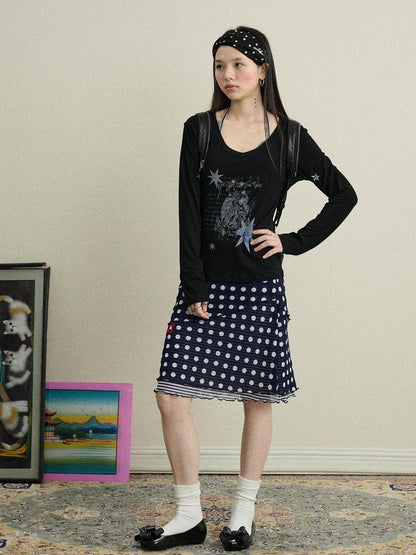 Achihara Jammy Dot A Line Skirt