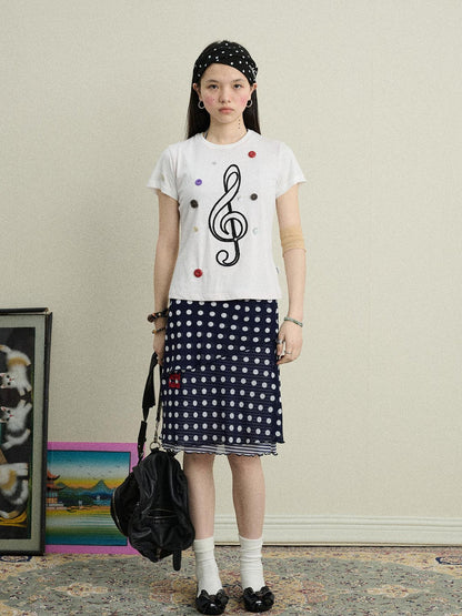 Achihara Jammy Dot A Line Skirt