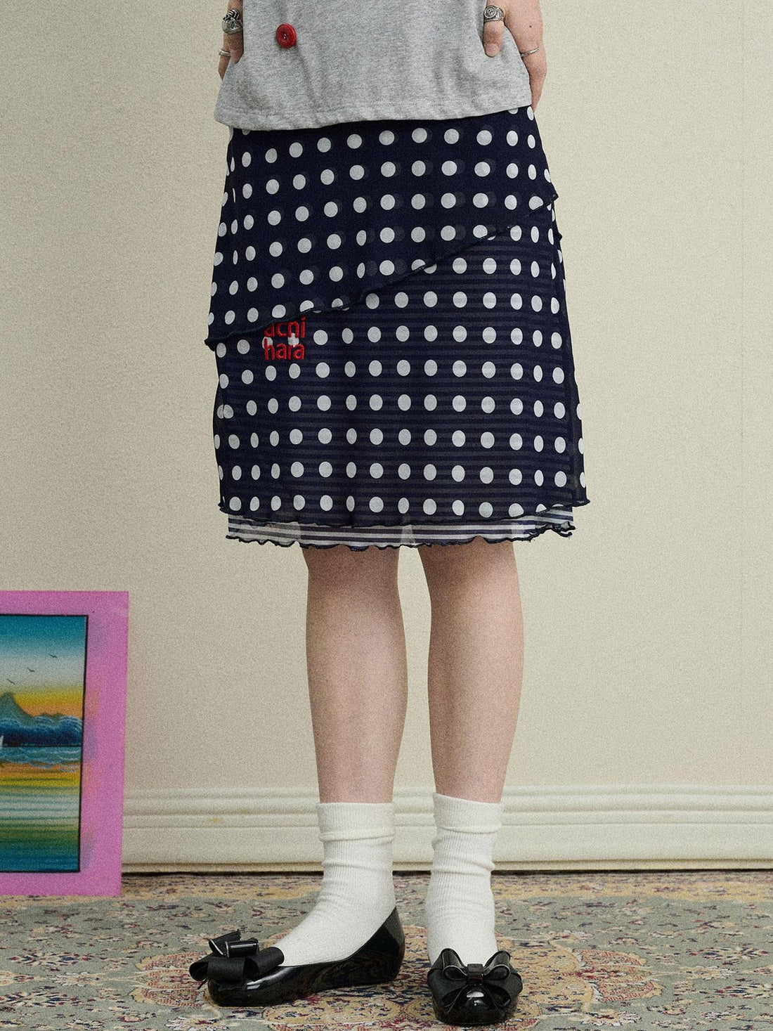 Achihara Jammy Dot A Line Skirt